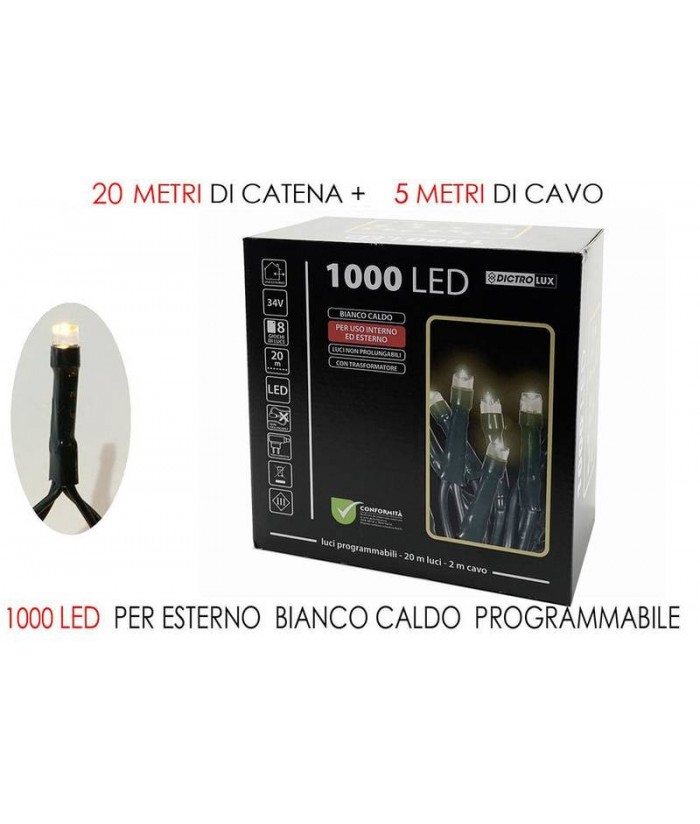 450519 LUCI LED 1000 BIANCO CALD x EST°
