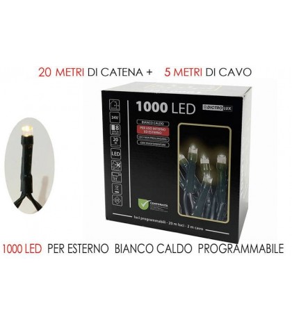 450519 LUCI LED 1000 BIANCO CALD x EST°