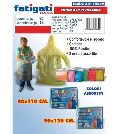 B3-19672 IMPERMEABILE PONCHO 90x120+80x1